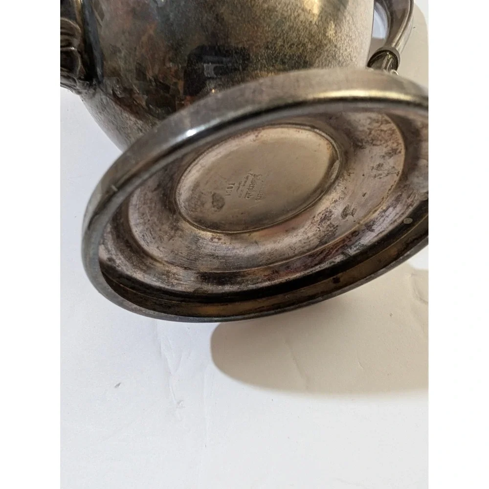 National Silver Co Mary Hayward Silverplate Teapot 7001 Floral Scroll Footed